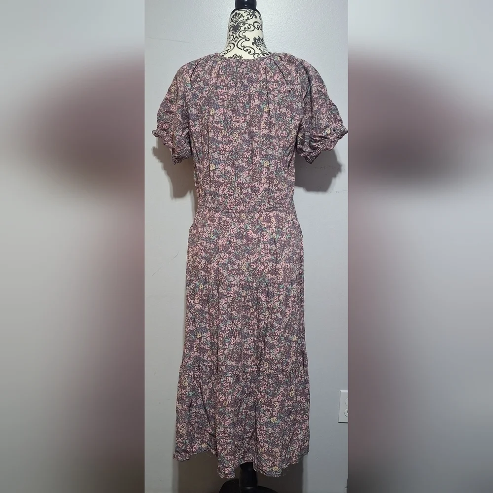 Med Lucky Brand Floral Purple Dress - Picture 3 of 5
